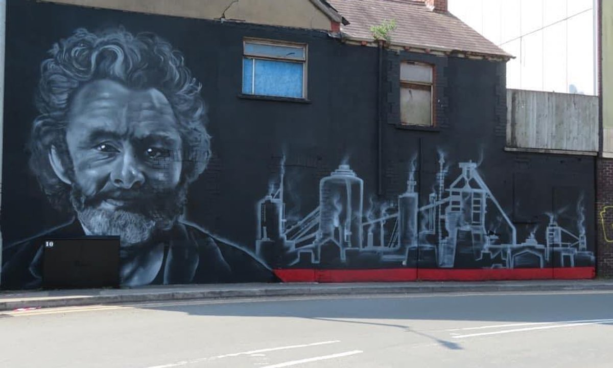 Who needs Banksy? Mural of actor Michael Sheen claims top spot in new street art trail in Port Talbot, Wales